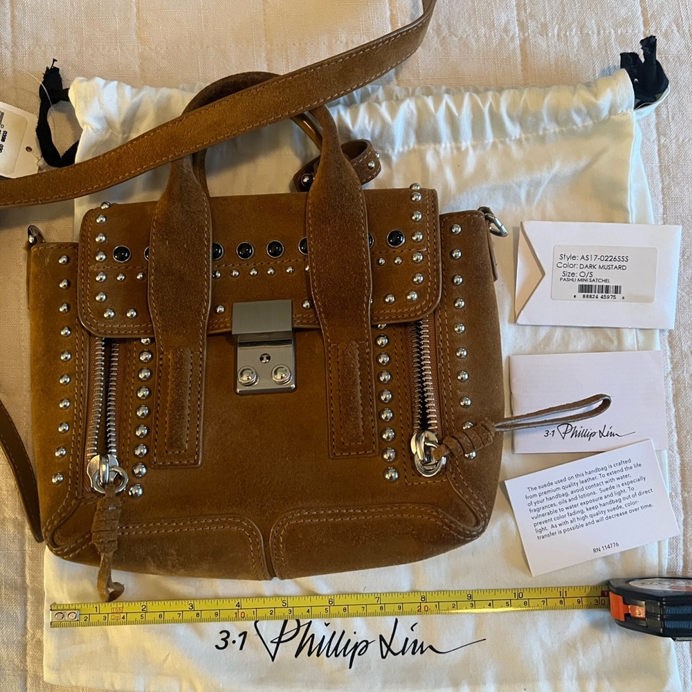 Phillip Lim $1250 studded suede mini pashli crossbody bag - Picture 11 of 14